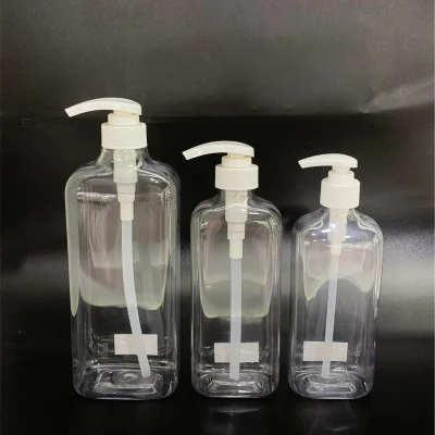 Bottiglia di plastica per lozione shampoo per imballaggio cosmetico per animali domestici quadrata da 250 ml e 1 litro