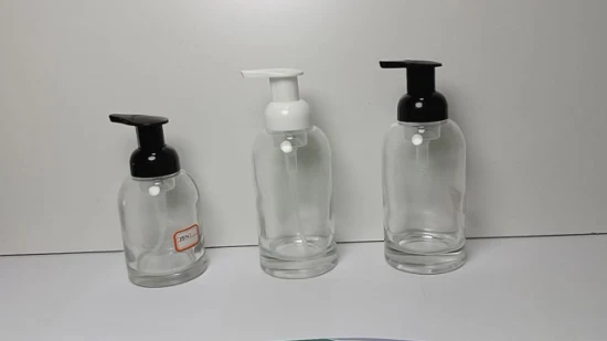 Bottiglia di shampoo per sapone schiumogeno per le mani in vetro satinato di lusso da 250 ml 350 ml